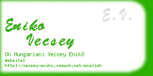 eniko vecsey business card